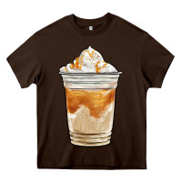 Chocolate Brown iced caramel frappuccino coffee Heavy Core Tee - BarkalooDesign