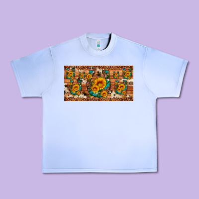 Sunflower Gemstone Leopard Cowhide Horseshoe License Plate Urban Heavy Tee Designed By Artiststas
