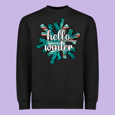 Hello Winter Heavyweight Sweatshirt Designed By Adodesignshop