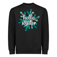 Black hello winter Heavyweight Sweatshirt - AdoDesignShop
