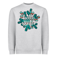 Heather Grey hello winter Heavyweight Sweatshirt - AdoDesignShop