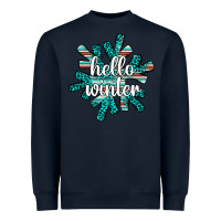 Navy hello winter Heavyweight Sweatshirt - AdoDesignShop