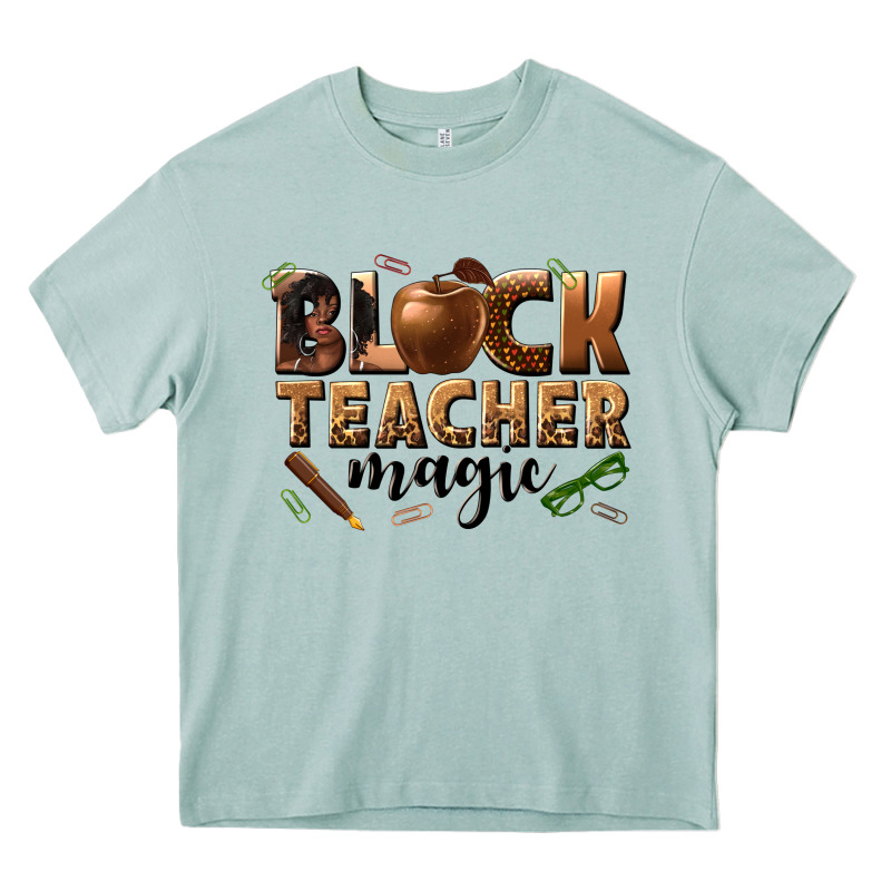 Black Teacher Magic Melanin Heavy Core Tee by texasbilliewilder | Teevron