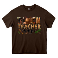 Chocolate Brown black teacher magic melanin Heavy Core Tee - texasbilliewilder