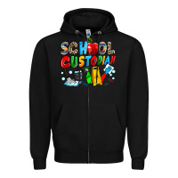 Black school custodian Zipper Hoodie - NancyCooperArtShop