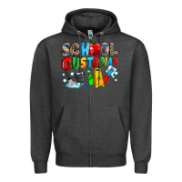 Charcoal Heather school custodian Zipper Hoodie - NancyCooperArtShop