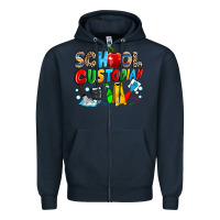 Navy school custodian Zipper Hoodie - NancyCooperArtShop
