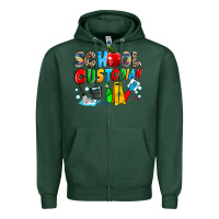Sports Green school custodian Zipper Hoodie - NancyCooperArtShop
