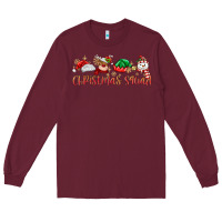 Burgundy christmas squad Long Sleeve Tee - MaliasSmallBusiness