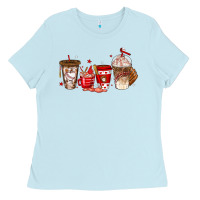 Baby Blue baseball coffee cups Ladies Tee - texasbilliewilder