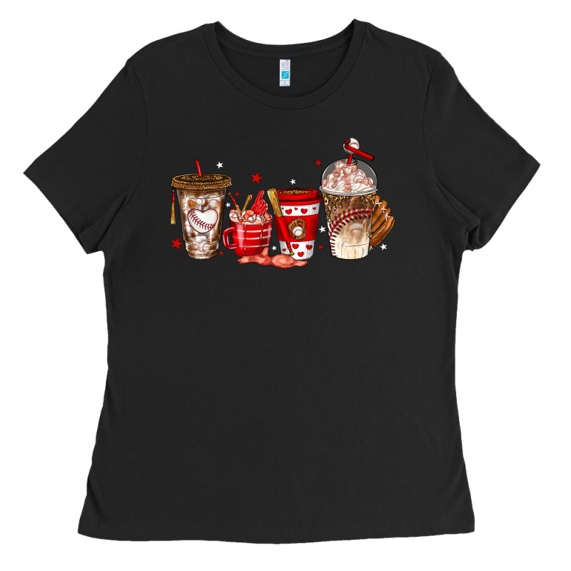 Baseball Coffee Cups Ladies Tee by texasbilliewilder | Teevron