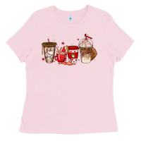 Bubblegum Pink baseball coffee cups Ladies Tee - texasbilliewilder