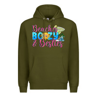 Army Green Beaches boozy besties Summer Premium Hoodie - NancyCooperArtShop