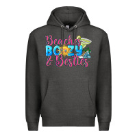 Charcoal Heather Beaches boozy besties Summer Premium Hoodie - NancyCooperArtShop