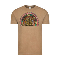 Vintage Coffee soldier boots camouflage leopard gemstone rainbow Vintage Tee - Artiststas