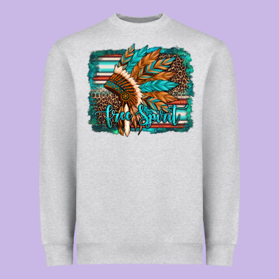 Free Spirit Native American Indian Headdress Heavyweight Sweatshirt Designed By Artiststas