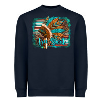 Navy free spirit native american indian headdress Heavyweight Sweatshirt - Artiststas