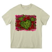Mossy Valentine Cactus Heart with Roses Heavy Core Tee - RanaPortraitStore