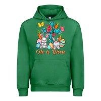 Emerald He is risen with Cross Easter Day Urban Hoodie - HowdyJamesFarm