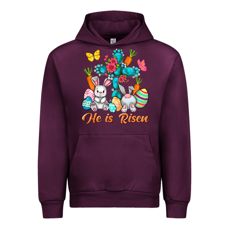 He Is Risen With Cross Easter Day Urban Hoodie by HowdyJamesFarm | Teevron