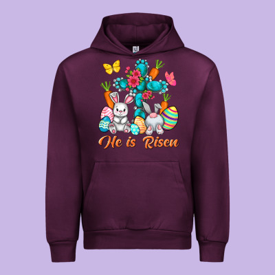 He Is Risen With Cross Easter Day Urban Hoodie Designed By Howdyjamesfarm