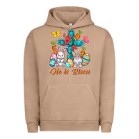 Pigment Burro He is risen with Cross Easter Day Urban Hoodie - HowdyJamesFarm