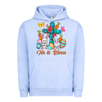 Pigment Grape Ice He is risen with Cross Easter Day Urban Hoodie - HowdyJamesFarm