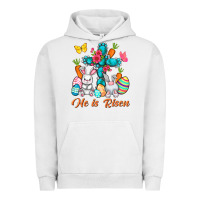 Pigment Lunar Rock He is risen with Cross Easter Day Urban Hoodie - HowdyJamesFarm