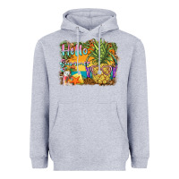 Heather Grey hello summer pineapple Heavyweight Hoodie - BarkalooDesign