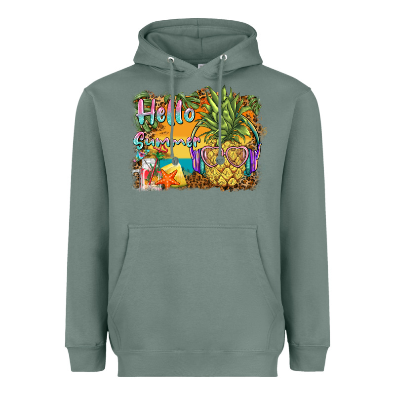 Hello Summer Pineapple Heavyweight Hoodie by BarkalooDesign | Teevron