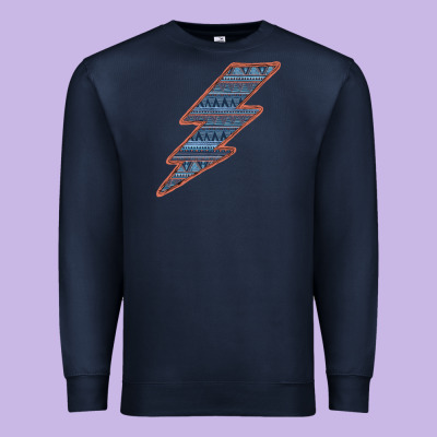 Western Orange Border Aztec Lightning Premium Sweatshirt Designed By Bettercallsaul