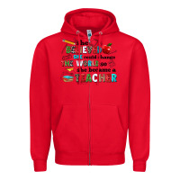 Red she believed she could change the world so she bec Zipper Hoodie - NancyCooperArtShop