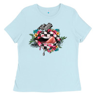 Baby Blue race lip Ladies Tee - JahusDesignShop