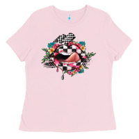 Bubblegum Pink race lip Ladies Tee - JahusDesignShop