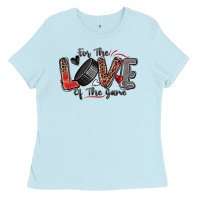 Baby Blue for the love of the game hockey Ladies Tee - Zillion Design Studio