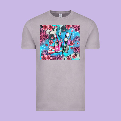 Dentist Element With Flowers Vintage Tee Designed By Adodesignshop