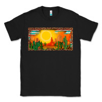 Black western  sunset cactus leopard serape   license plate template Classic Tee - BarkalooDesign