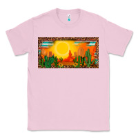 Bubblegum Pink western  sunset cactus leopard serape   license plate template Classic Tee - BarkalooDesign