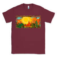 Burgundy western  sunset cactus leopard serape   license plate template Classic Tee - BarkalooDesign