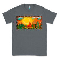 Charcoal Heather western  sunset cactus leopard serape   license plate template Classic Tee - BarkalooDesign