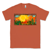 Copper western  sunset cactus leopard serape   license plate template Classic Tee - BarkalooDesign
