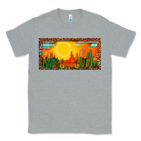 Heather Grey western  sunset cactus leopard serape   license plate template Classic Tee - BarkalooDesign