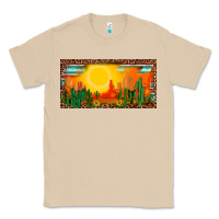 Mushroom western  sunset cactus leopard serape   license plate template Classic Tee - BarkalooDesign