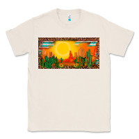 Natural western  sunset cactus leopard serape   license plate template Classic Tee - BarkalooDesign