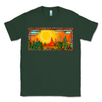 Sports Green western  sunset cactus leopard serape   license plate template Classic Tee - BarkalooDesign