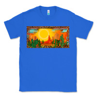 True Royal western  sunset cactus leopard serape   license plate template Classic Tee - BarkalooDesign
