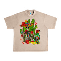 French Oak skeleton with sombrero and tequila Urban Heavy Tee - AdoDesignShop