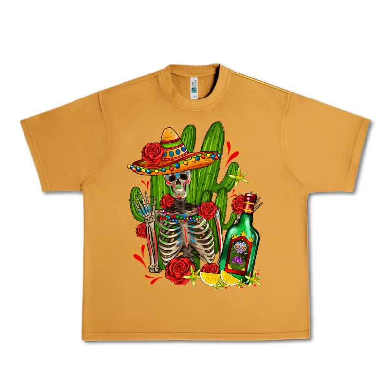Skeleton With Sombrero And Tequila Urban Heavy Tee by AdoDesignShop | Teevron