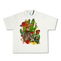 Pistachio skeleton with sombrero and tequila Urban Heavy Tee - AdoDesignShop