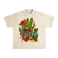 Sandshell skeleton with sombrero and tequila Urban Heavy Tee - AdoDesignShop